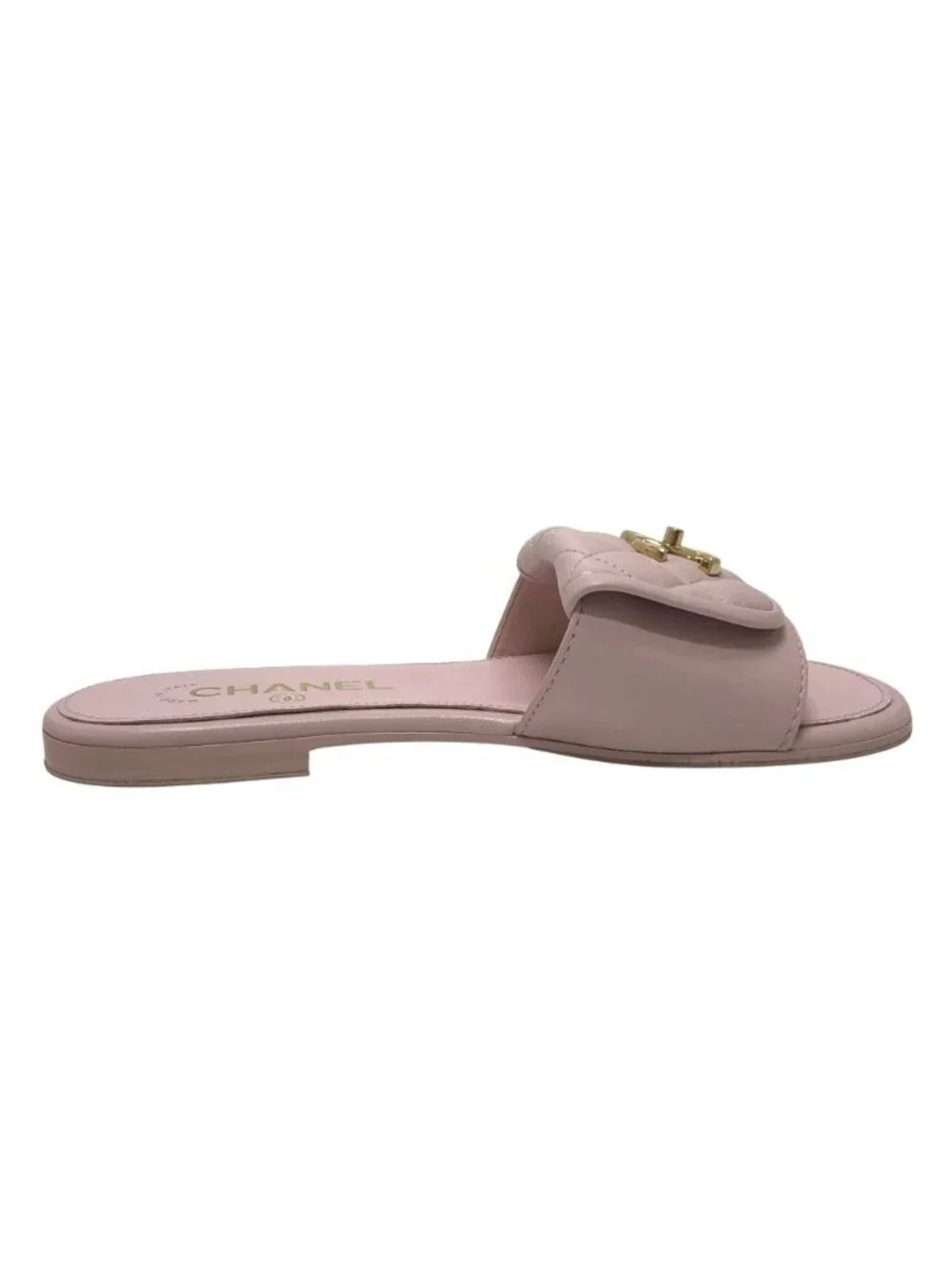 Chanel Sandals Turnlock Leather Pink